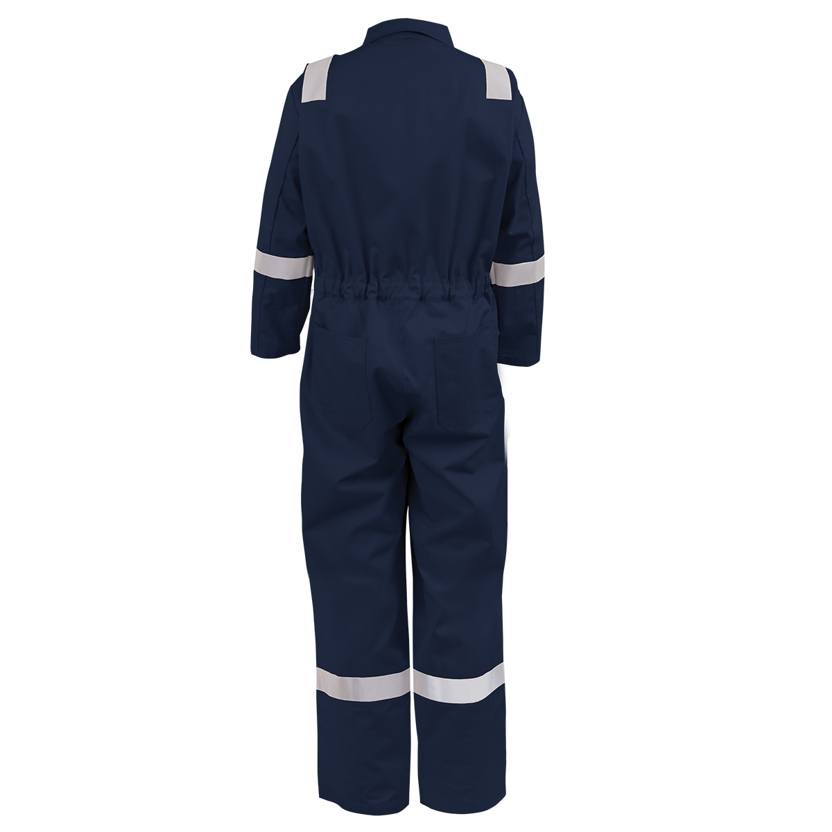 Picture of Black Stallion CF2118-NV 7 OZ FLAME-RESISTANT COTTON REFLECTIVE TAPE COVERALLS (NAVY)